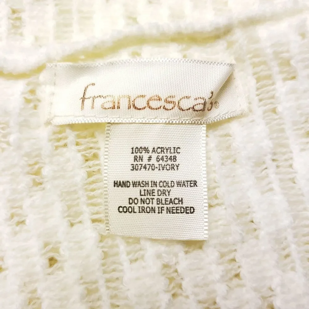 Francesca's ivory knit wide infinity loop scarf